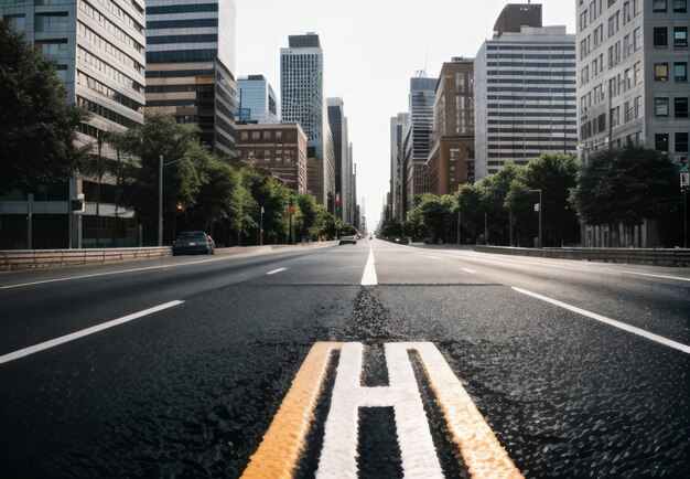 Foto estrada de asfalto e papel de parede da cidade moderna