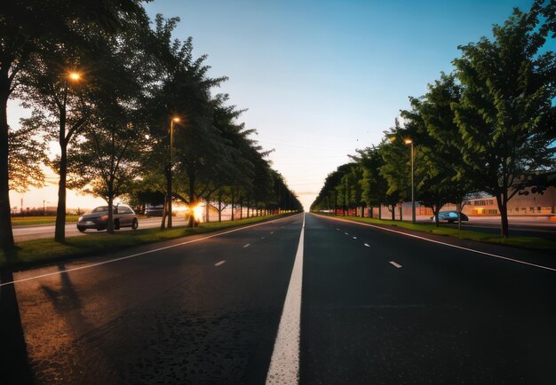 estrada de asfalto e papel de parede da cidade moderna