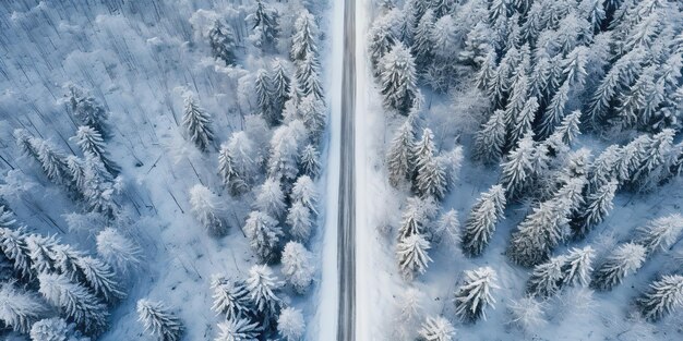 Estrada de inverno nevado