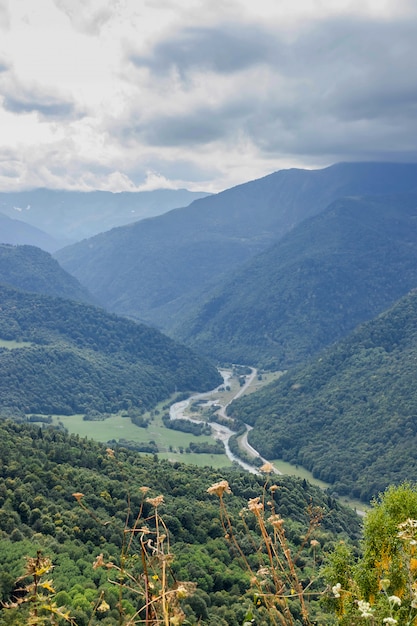 Estrada de montanha sinuosa