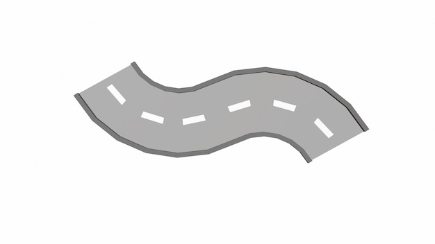 Estrada dos desenhos animados em ângulos diferentes