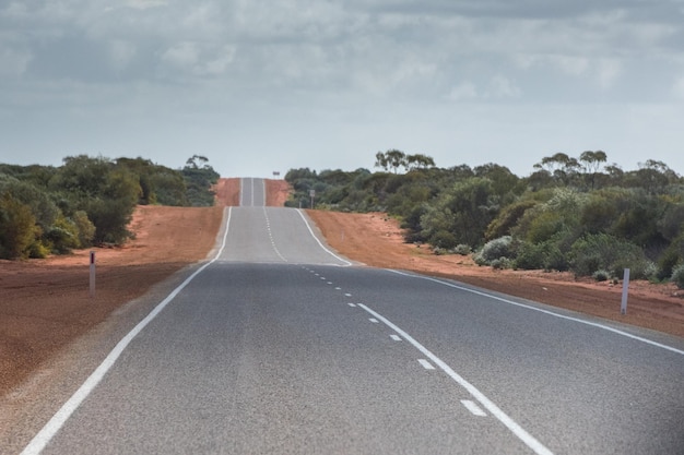 Estrada infinita do deserto da Austrália Ocidental