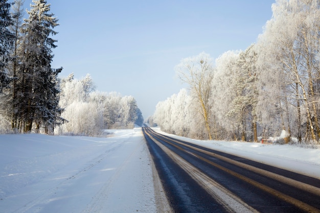 Estrada na temporada de inverno