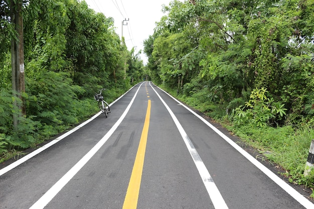 Foto estrada, para, floresta, em, tailandia