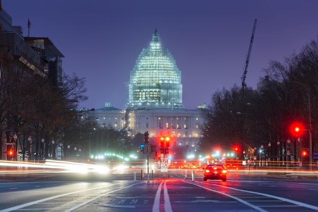 Estrada para o Capitólio em Washington DC