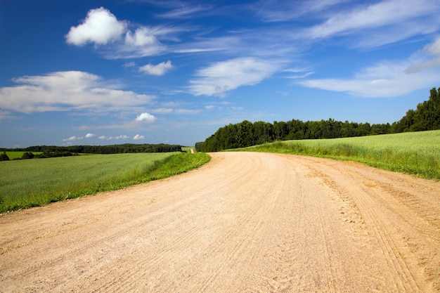 Estrada rural no verão