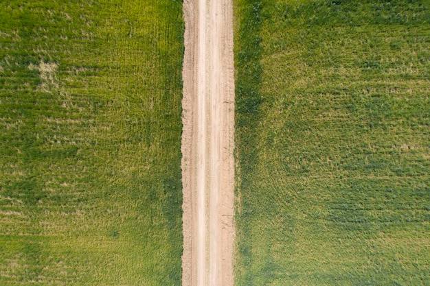 estrada rural vista de cima vista aérea