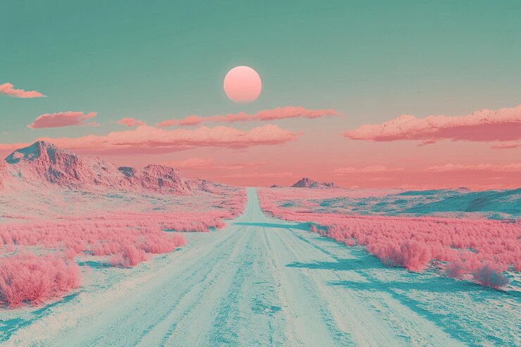 Foto estradas desérticas remotas uma imagem surrealista de remote w generative ai