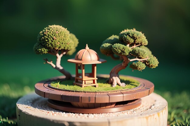 Estranhas lindas plantas ornamentais de bonsai em vasos, decoração de interiores, atmosfera de vida elegante