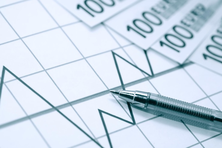 Foto estrategia de comercialización digital datos de ventas y análisis económico concepto de fondo