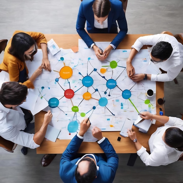 Estratégia de planejamento de brainstorming trabalho em equipe conceito de colaboração