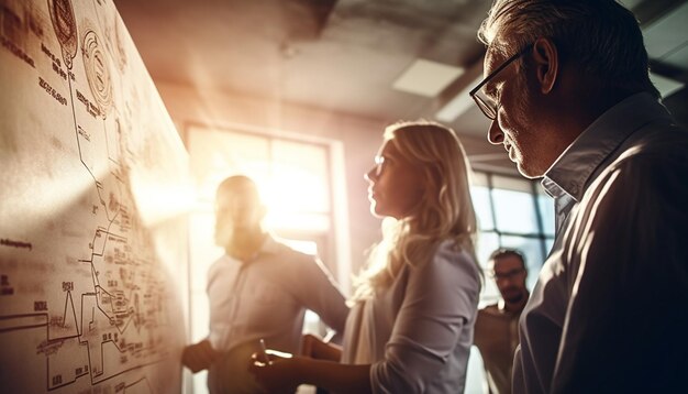 Foto estratégia de planejamento de equipe de negócios para novos empreendimentos gerados por ia