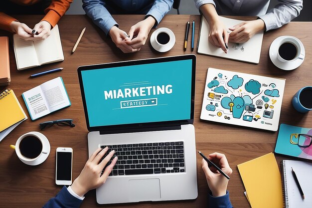 Foto estrategia de marca de marketing digital concepto de medios en línea