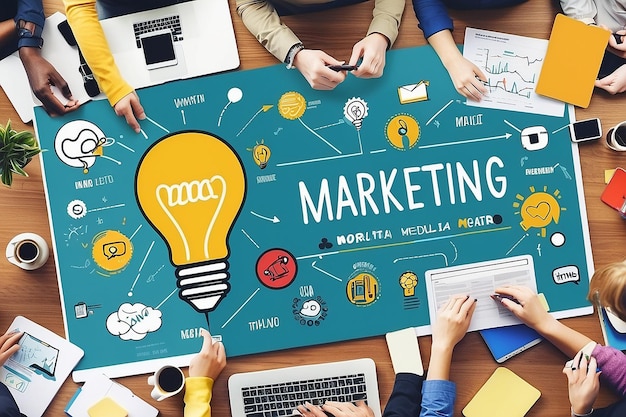 Estrategia de marca de marketing digital Concepto de medios en línea