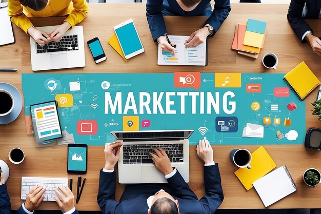 Estrategia de marca de marketing digital Concepto de medios en línea