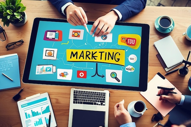 Estrategia de marca de marketing digital Concepto de medios en línea