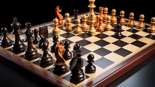 Estratégia peças de competição tabuleiro de xadrez xeque-mate Generativo Ai