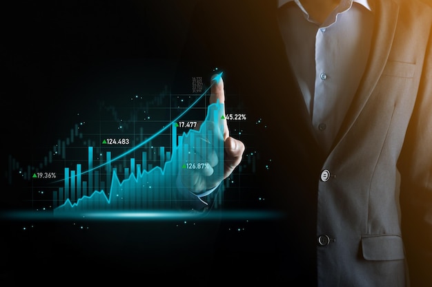 Estrategia y plan financiero de desarrollo empresarialAnálisis gráfico financiero y gráfico de mercado inversión Intercambio de economía digitalDesarrollo y plan de crecimiento crecienteInversión bursátilbanca