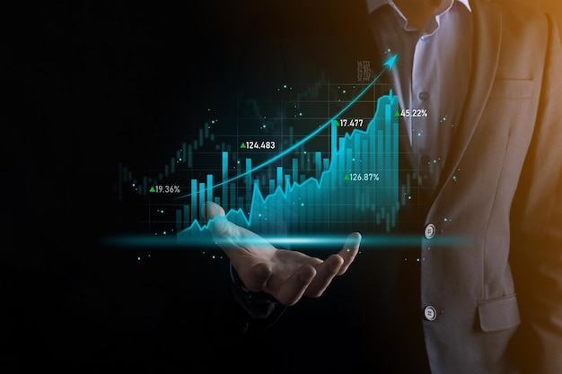 Estrategia y plan financiero de desarrollo empresarialAnálisis gráfico financiero y gráfico de mercado inversión Intercambio de economía digitalDesarrollo y plan de crecimiento crecienteInversión bursátilbanca