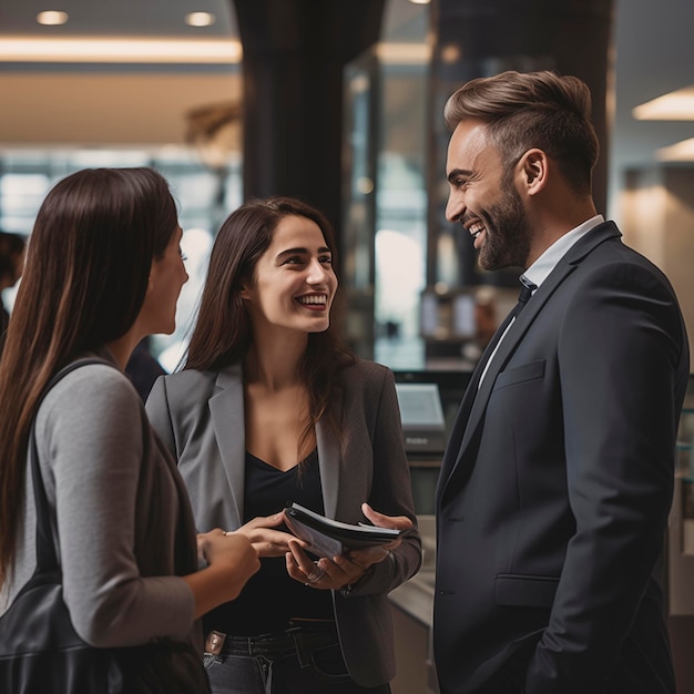 Estrategia de reunión de trabajo en equipo Gente de negocios en el lugar de trabajo de la oficina Tecnología de colaboración y trabajadores Hombres o empleados que planean juntos investigación de ventas o estrategia financiera Reunión de marketing