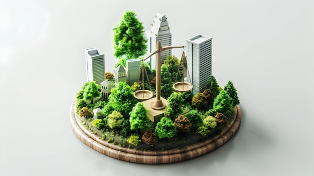 Estratégia Sustentável em Escala Icon 3D Planejamento e Execução de Metas Financeiras em Arte de Diorama Isométrica