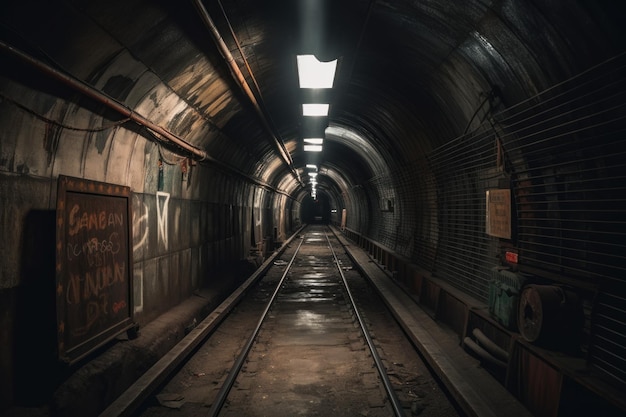 El estrecho metro industrial, el viejo túnel de la calle, genera Ai.