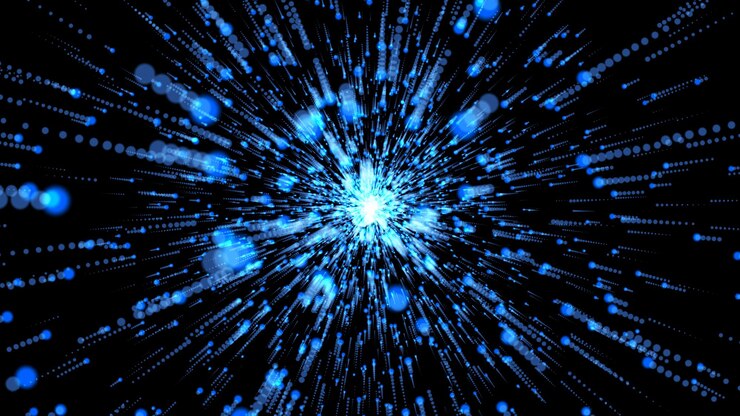 Foto estrela azul brilhante em um fundo preto