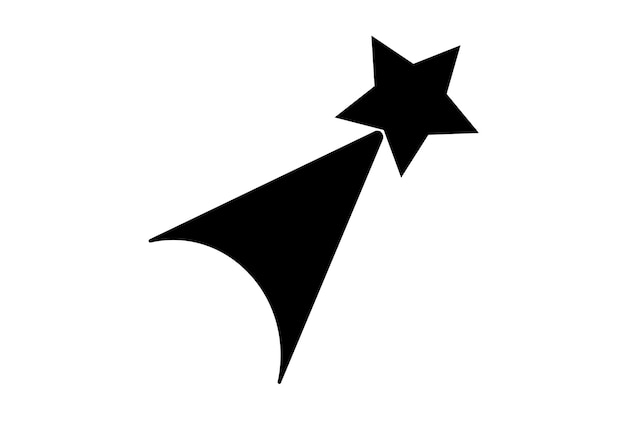 Estrela cadente contorno plano ícone ciência símbolo arte sinal obra de arte