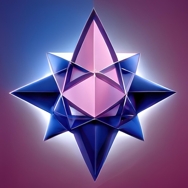 Foto estrela de cristal rosa-violeta-azul