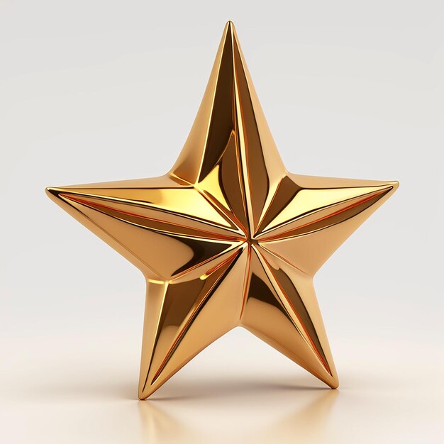 estrela de ouro de metal 3d isolada