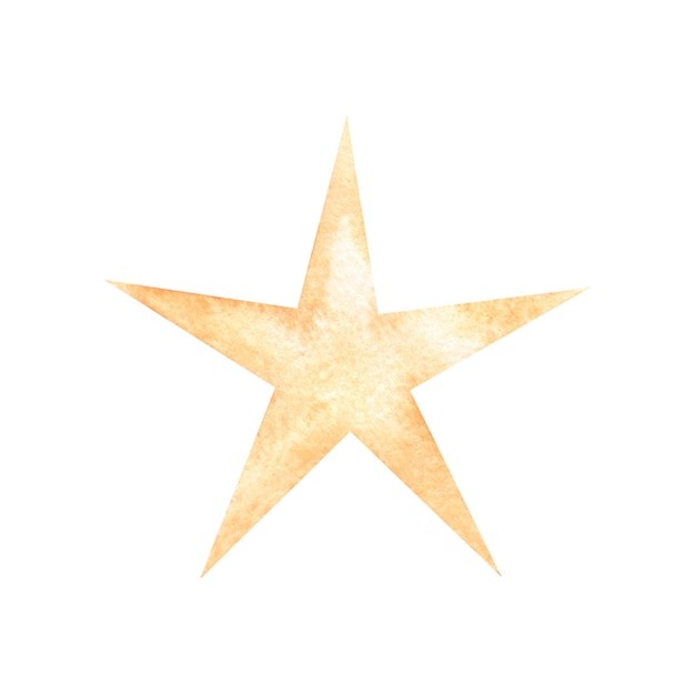 Estrela de ouro isolada em um fundo branco Um símbolo da celebração do Natal e Ano Novo um elemento decorativo tradicional
