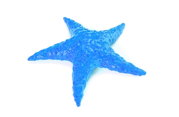 Estrela do mar caribenha laranja em fundo branco renderização 3d