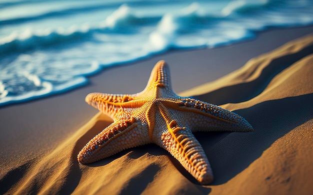 estrela do mar close-up na praia