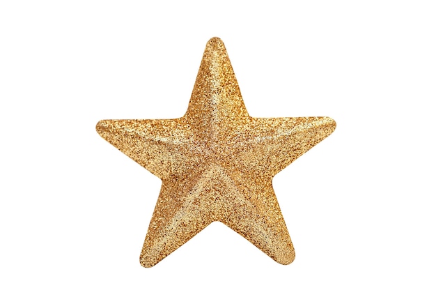 Estrela dourada de Natal isolada no fundo branco