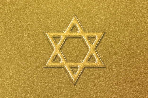 Estrela judaica de David Six Pointed Star, fundo dourado