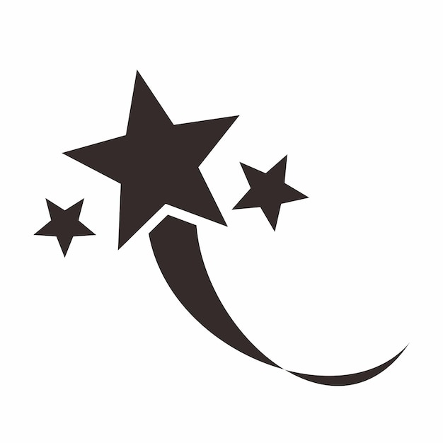 Estrela nascente preta em fundo branco