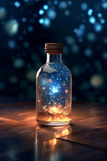 estrelado da galáxia na garrafa de vidro