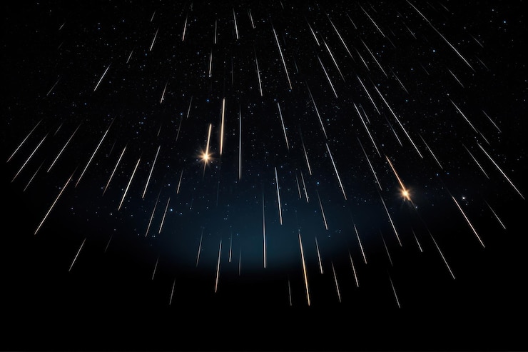 Foto estrelas cadentes astronomia noturna ao ar livre