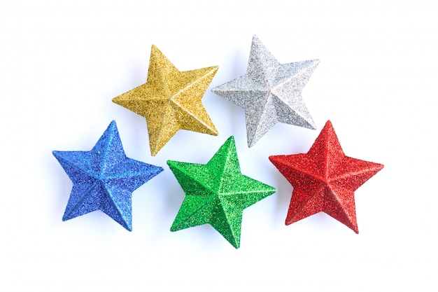 Foto estrelas coloridas com glitter