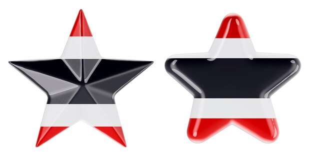 Foto estrelas com bandeira tailandesa em 3d