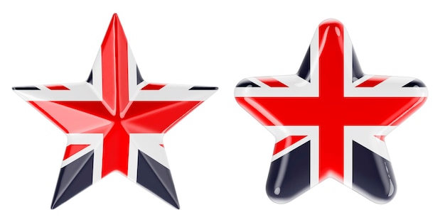 Estrelas com renderização 3D da bandeira britânica