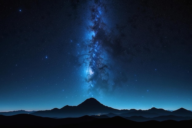 Foto estrelas de fundo azul escuro visão de galáxia linhas de estrelas timelapse céu noturno estrelas de fundo