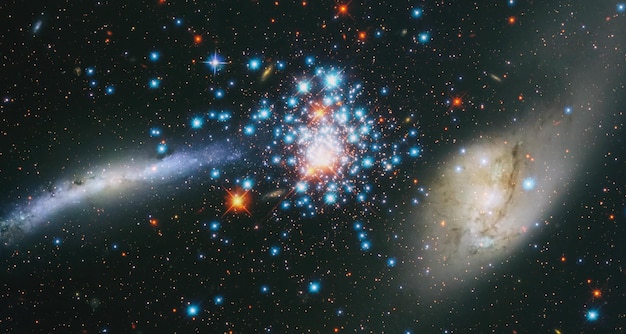 Estrelas de planetas e galáxias no espaço sideral mostrando a beleza da exploração espacial Elementos fornecidos pela NASA