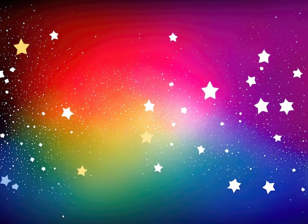 Estrelas em fundo abstrato colorido e colorido