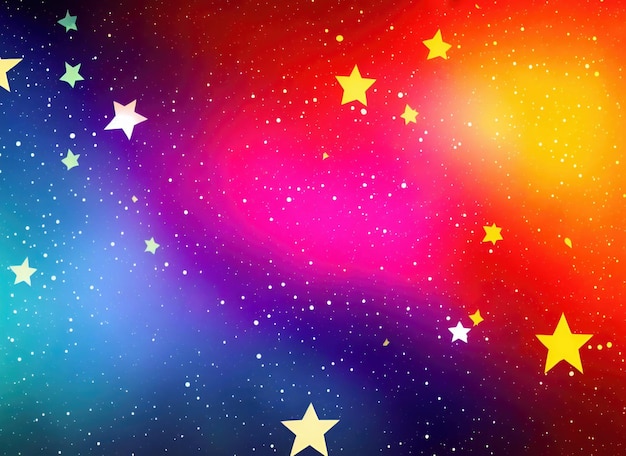 Foto estrelas em fundo abstrato colorido e colorido