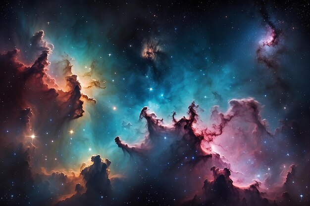 Estrelas na noite skynebula e galáxia