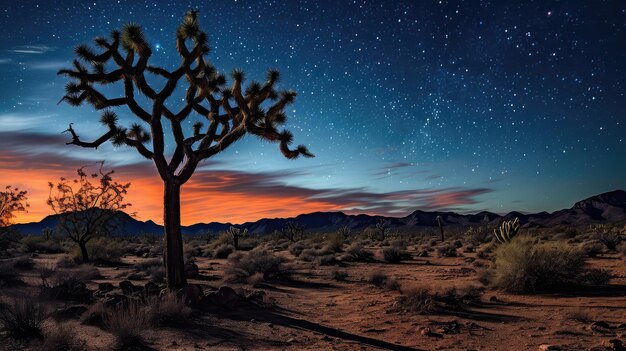 Estrelas noturnas do deserto