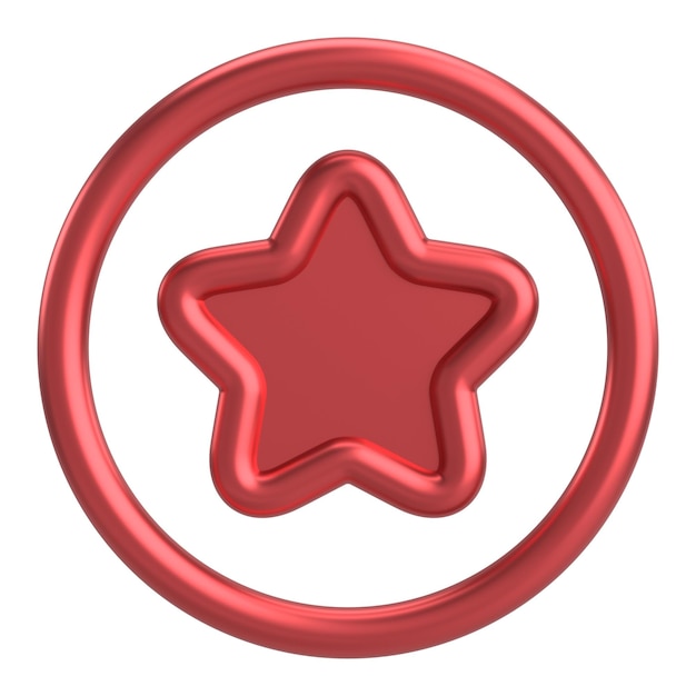 Estrella 3D Icono de estrella Ilustración 3D