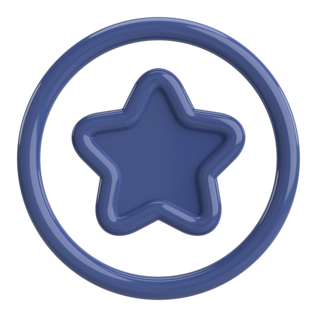 Estrella 3D Icono de estrella Ilustración 3D