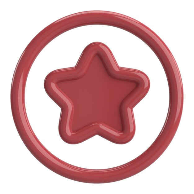 Estrella 3D Icono de estrella Ilustración 3D